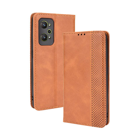 Coque Portefeuille Livre Cuir Etui Clapet BY4 pour Realme GT Neo2 5G Marron