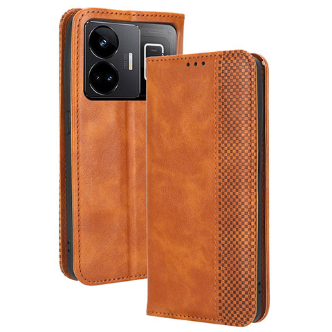 Coque Portefeuille Livre Cuir Etui Clapet BY4 pour Realme GT Neo5 5G Marron