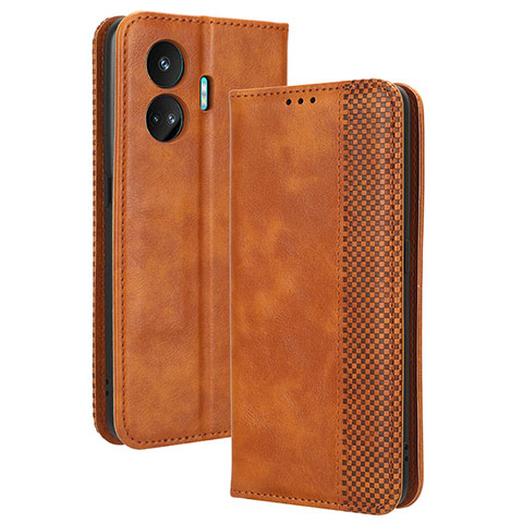 Coque Portefeuille Livre Cuir Etui Clapet BY4 pour Realme GT Neo5 SE 5G Marron