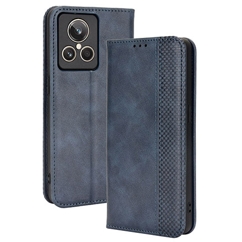 Coque Portefeuille Livre Cuir Etui Clapet BY4 pour Realme GT2 Master Explorer Bleu