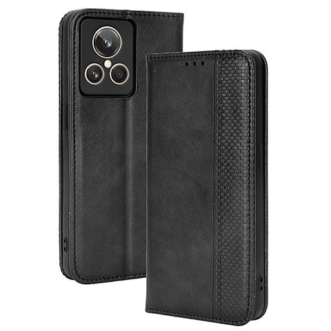 Coque Portefeuille Livre Cuir Etui Clapet BY4 pour Realme GT2 Master Explorer Noir