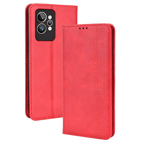 Coque Portefeuille Livre Cuir Etui Clapet BY4 pour Realme GT2 Pro 5G Rouge