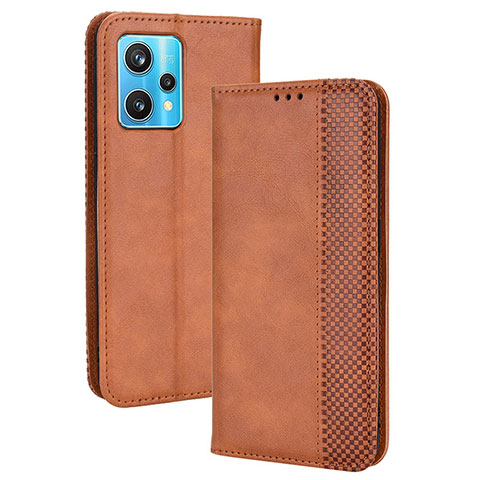 Coque Portefeuille Livre Cuir Etui Clapet BY4 pour Realme Narzo 50 Pro 5G Marron