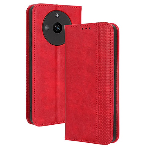 Coque Portefeuille Livre Cuir Etui Clapet BY4 pour Realme Narzo 60 5G Rouge