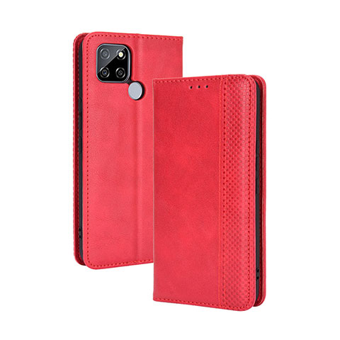 Coque Portefeuille Livre Cuir Etui Clapet BY4 pour Realme Q2i 5G Rouge