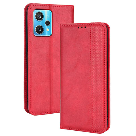 Coque Portefeuille Livre Cuir Etui Clapet BY4 pour Realme Q5 5G Rouge