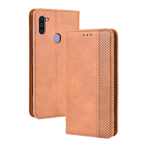 Coque Portefeuille Livre Cuir Etui Clapet BY4 pour Samsung Galaxy A11 Marron