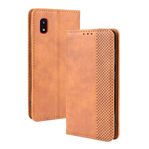 Coque Portefeuille Livre Cuir Etui Clapet BY4 pour Samsung Galaxy A21 SC-42A Marron