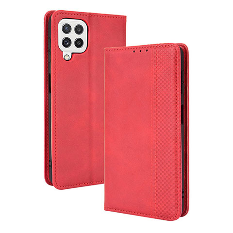 Coque Portefeuille Livre Cuir Etui Clapet BY4 pour Samsung Galaxy A22 4G Rouge