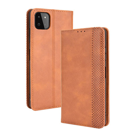 Coque Portefeuille Livre Cuir Etui Clapet BY4 pour Samsung Galaxy A22 5G Marron