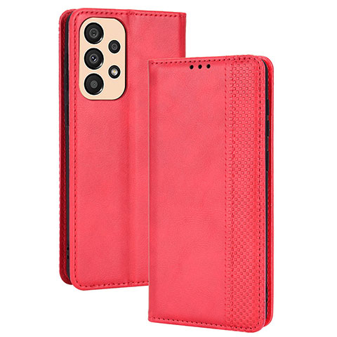 Coque Portefeuille Livre Cuir Etui Clapet BY4 pour Samsung Galaxy A23 4G Rouge