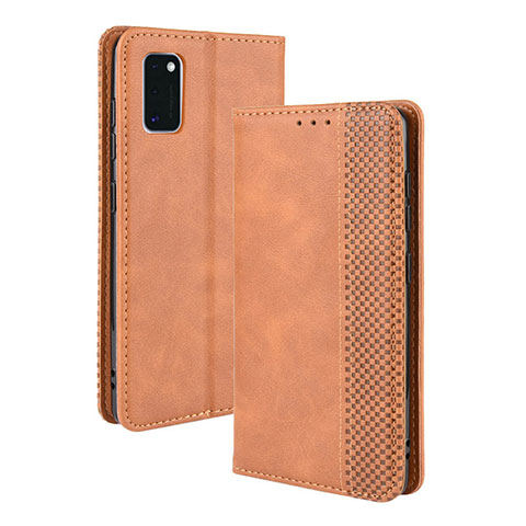 Coque Portefeuille Livre Cuir Etui Clapet BY4 pour Samsung Galaxy A41 Marron