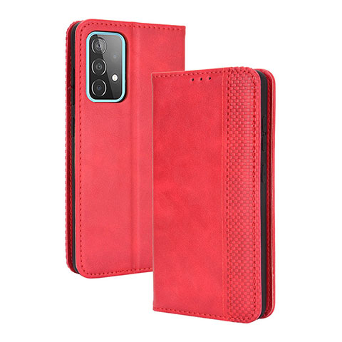 Coque Portefeuille Livre Cuir Etui Clapet BY4 pour Samsung Galaxy A52 4G Rouge