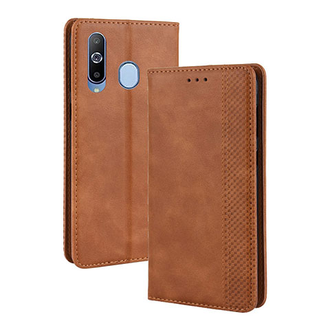 Coque Portefeuille Livre Cuir Etui Clapet BY4 pour Samsung Galaxy A60 Marron