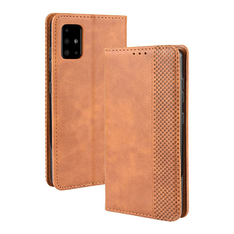 Coque Portefeuille Livre Cuir Etui Clapet BY4 pour Samsung Galaxy A71 5G Marron