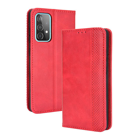 Coque Portefeuille Livre Cuir Etui Clapet BY4 pour Samsung Galaxy A72 5G Rouge