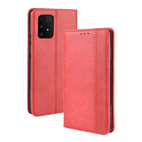 Coque Portefeuille Livre Cuir Etui Clapet BY4 pour Samsung Galaxy A91 Rouge