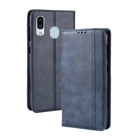 Coque Portefeuille Livre Cuir Etui Clapet BY4 pour Samsung Galaxy M10S Bleu