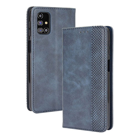 Coque Portefeuille Livre Cuir Etui Clapet BY4 pour Samsung Galaxy M31s Bleu