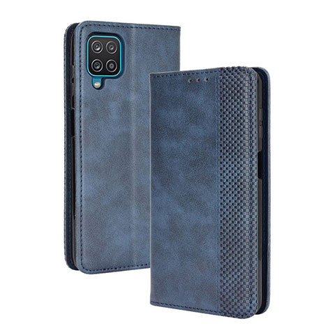 Coque Portefeuille Livre Cuir Etui Clapet BY4 pour Samsung Galaxy M32 4G Bleu