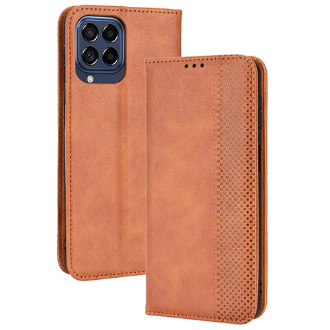 Coque Portefeuille Livre Cuir Etui Clapet BY4 pour Samsung Galaxy M33 5G Marron