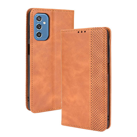 Coque Portefeuille Livre Cuir Etui Clapet BY4 pour Samsung Galaxy M52 5G Marron