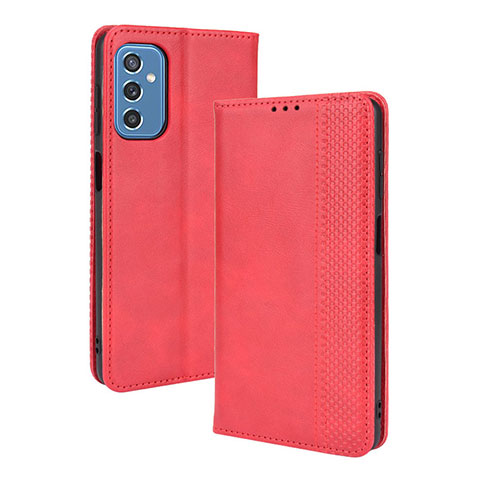 Coque Portefeuille Livre Cuir Etui Clapet BY4 pour Samsung Galaxy M52 5G Rouge