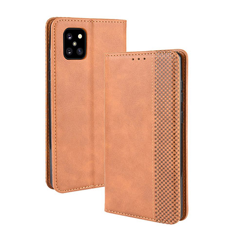 Coque Portefeuille Livre Cuir Etui Clapet BY4 pour Samsung Galaxy M60s Marron