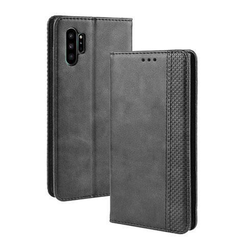 Coque Portefeuille Livre Cuir Etui Clapet BY4 pour Samsung Galaxy Note 10 Plus 5G Noir