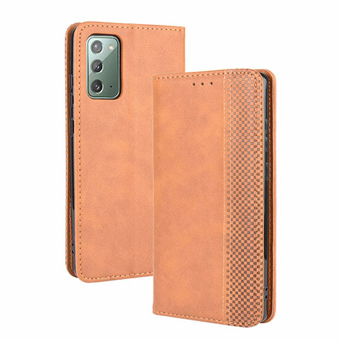 Coque Portefeuille Livre Cuir Etui Clapet BY4 pour Samsung Galaxy S20 FE 4G Marron