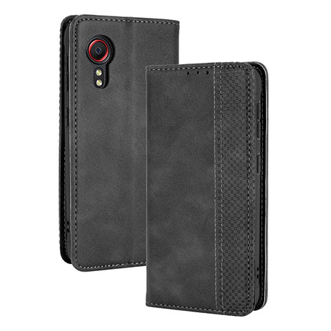 Coque Portefeuille Livre Cuir Etui Clapet BY4 pour Samsung Galaxy XCover 5 SM-G525F Noir