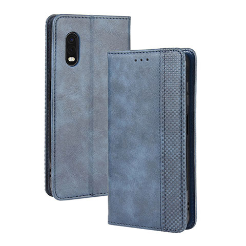 Coque Portefeuille Livre Cuir Etui Clapet BY4 pour Samsung Galaxy XCover Pro Bleu