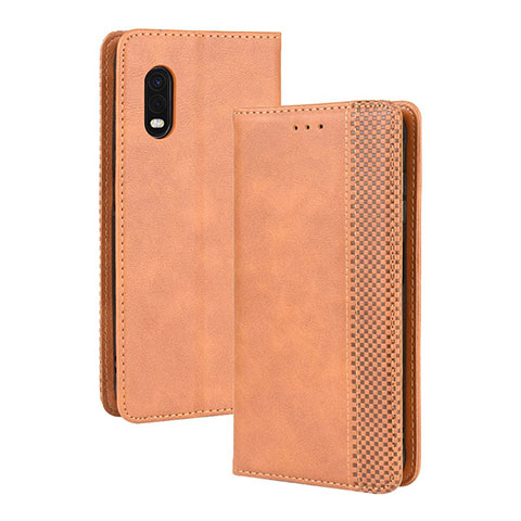 Coque Portefeuille Livre Cuir Etui Clapet BY4 pour Samsung Galaxy XCover Pro Marron