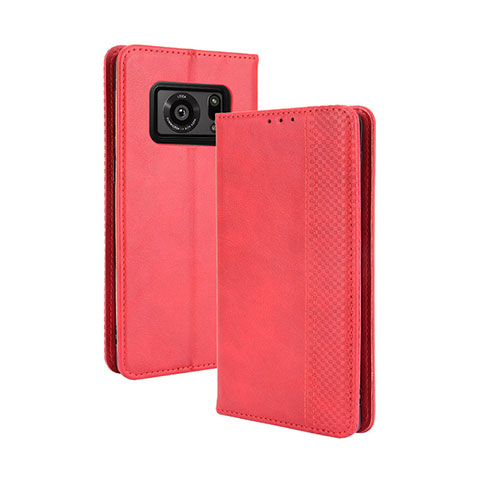 Coque Portefeuille Livre Cuir Etui Clapet BY4 pour Sharp Aquos R6 Rouge