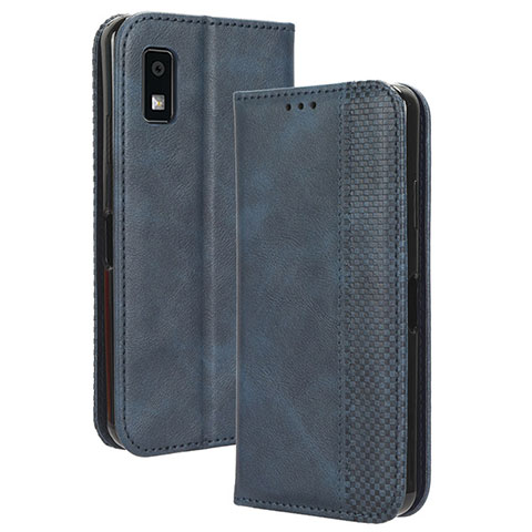 Coque Portefeuille Livre Cuir Etui Clapet BY4 pour Sharp Aquos wish3 Bleu