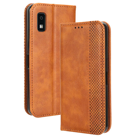 Coque Portefeuille Livre Cuir Etui Clapet BY4 pour Sharp Aquos wish3 Marron