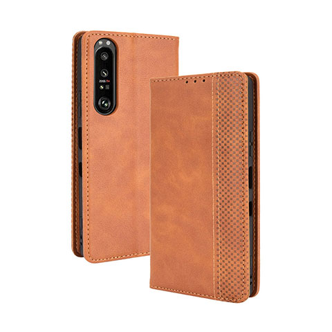 Coque Portefeuille Livre Cuir Etui Clapet BY4 pour Sony Xperia 1 III Marron