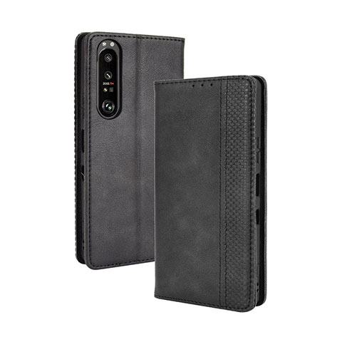 Coque Portefeuille Livre Cuir Etui Clapet BY4 pour Sony Xperia 1 III Noir