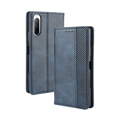 Coque Portefeuille Livre Cuir Etui Clapet BY4 pour Sony Xperia 10 II Bleu