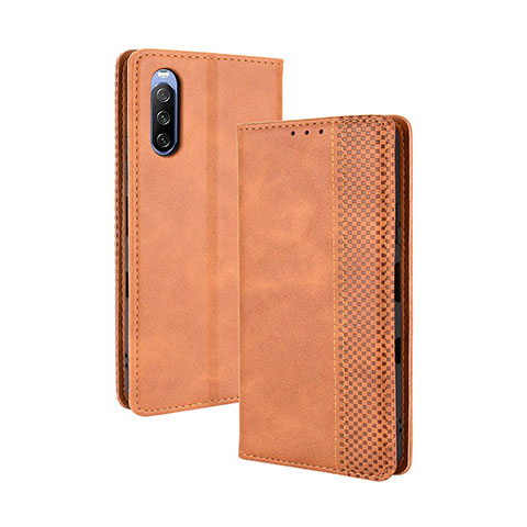 Coque Portefeuille Livre Cuir Etui Clapet BY4 pour Sony Xperia 10 III Lite Marron