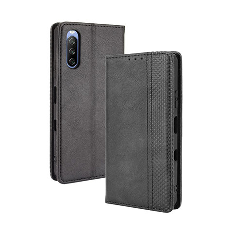 Coque Portefeuille Livre Cuir Etui Clapet BY4 pour Sony Xperia 10 III SO-52B Noir