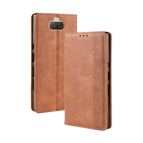 Coque Portefeuille Livre Cuir Etui Clapet BY4 pour Sony Xperia 10 Plus Marron