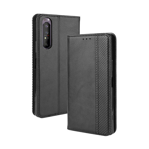 Coque Portefeuille Livre Cuir Etui Clapet BY4 pour Sony Xperia 5 II Noir