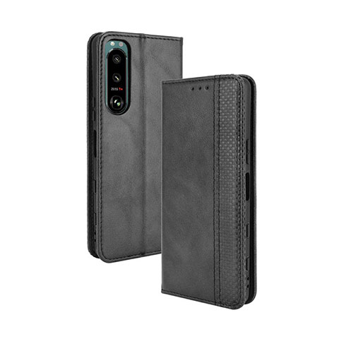 Coque Portefeuille Livre Cuir Etui Clapet BY4 pour Sony Xperia 5 III Noir