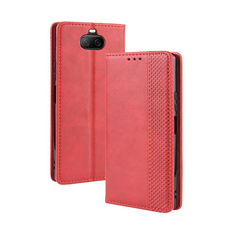 Coque Portefeuille Livre Cuir Etui Clapet BY4 pour Sony Xperia 8 Rouge