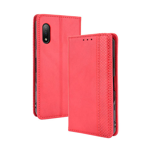 Coque Portefeuille Livre Cuir Etui Clapet BY4 pour Sony Xperia Ace II SO-41B Rouge