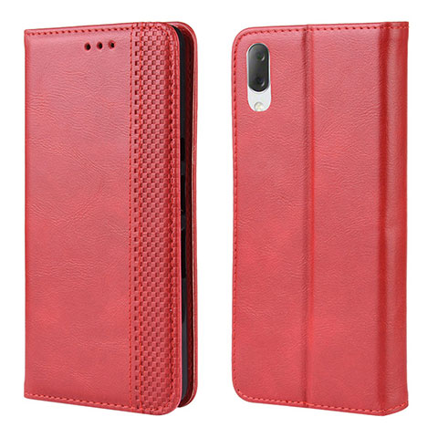 Coque Portefeuille Livre Cuir Etui Clapet BY4 pour Sony Xperia L3 Rouge