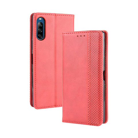 Coque Portefeuille Livre Cuir Etui Clapet BY4 pour Sony Xperia L4 Rouge