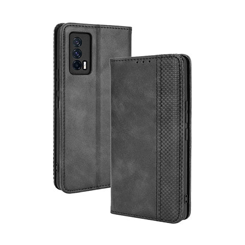 Coque Portefeuille Livre Cuir Etui Clapet BY4 pour Vivo iQOO 7 India 5G Noir