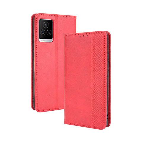 Coque Portefeuille Livre Cuir Etui Clapet BY4 pour Vivo iQOO 7 Legend 5G Rouge